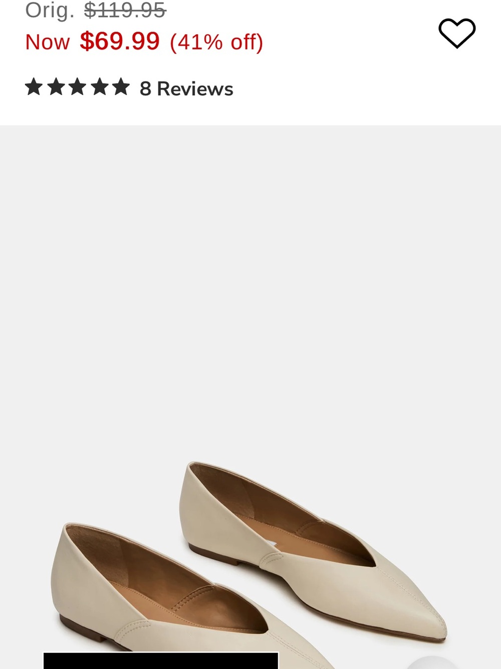 Steve Madden Ivory Pointed-Toe Flats